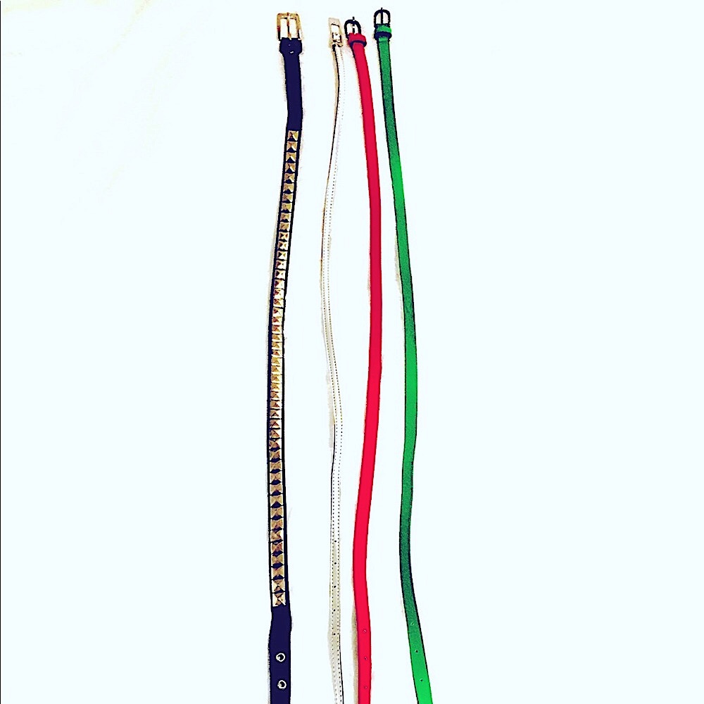 Lovely Thin Belt Bundle of 4 of mixed colors, S/M